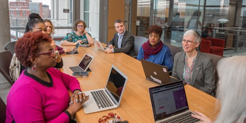 Beth Black and colleagues at the Thompson Library