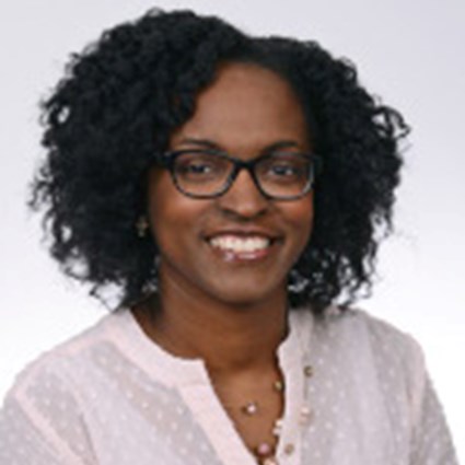 Headshot of Jenell Igeleke Penn wearing a light pink blouse.